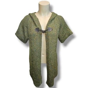 Dress barn short sleeve cardigan with hood. Medium